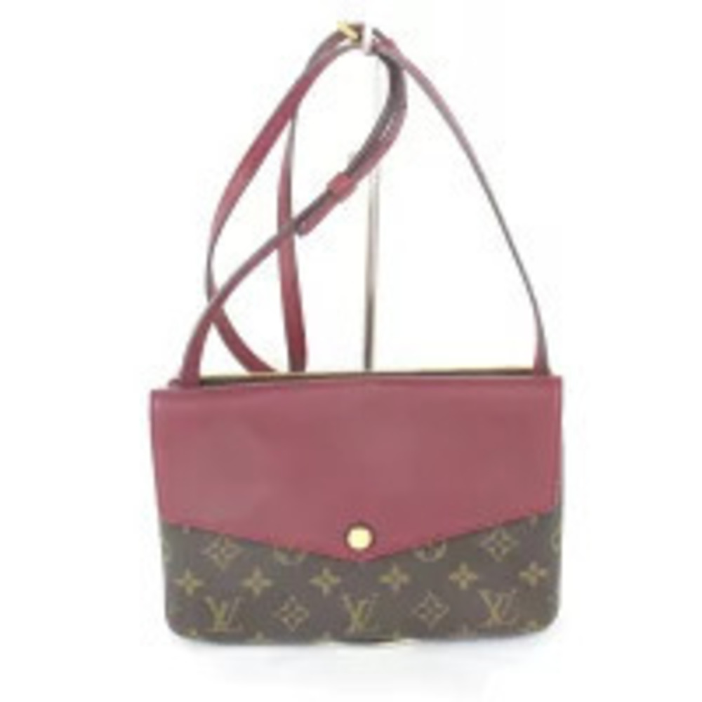 Louis Vuitton Twice Shoulder Bag Monogram Canvas Leather Purple